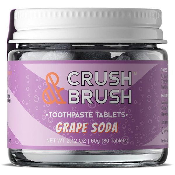 Crush & Brush Toothpaste Tablets, Grape Soda, 2.12 oz (80 Tablets), Nelson Naturals Online now