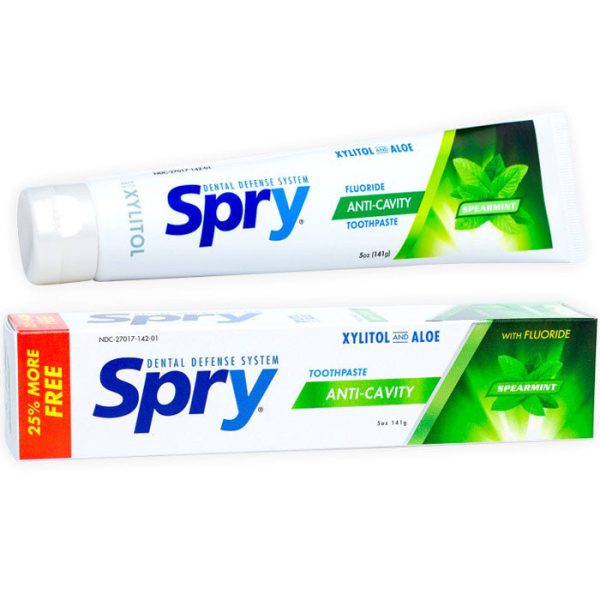 Spry Xylitol Toothpaste - Spearmint, With Fluoride, 5 oz, Xlear (Xclear) Online now