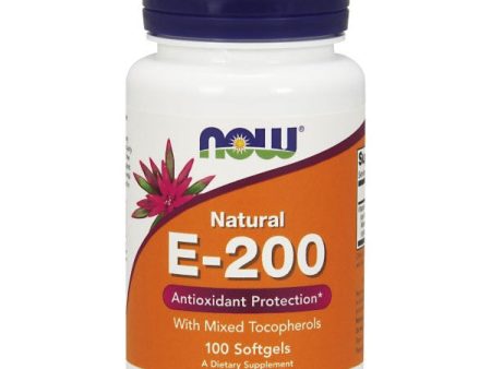 Vitamin E-200 IU Mixed Tocopherols Unesterified 100 Gels, NOW Foods For Discount