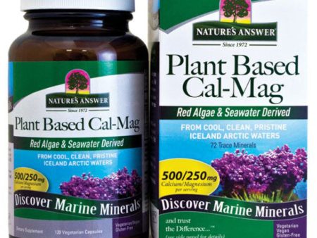 Plant Based Cal-Mag Caps, Marine Calcium Magnesium, 120 Vegetarian Capsules, Nature s Answer Discount