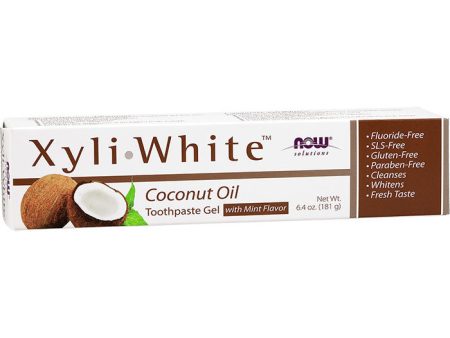 XyliWhite Coconut Oil Toothpaste Gel, Fluoride-Free, 6.4 oz, NOW Foods Online Sale