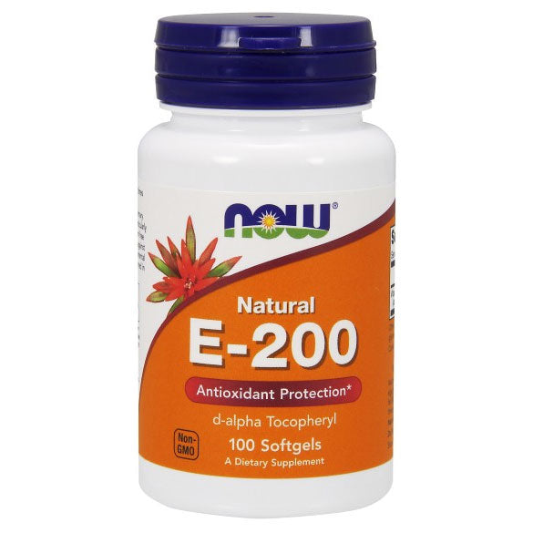 Vitamin E-200 IU D-Alpha Tocopheryl, 100 Softgels, NOW Foods on Sale