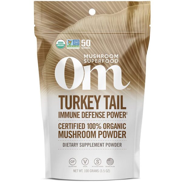 Turkey Tail Mushroom Superfood Powder, 100 g, Om Organic Mushroom Nutrition For Cheap