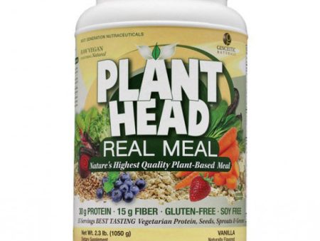 Plant Head Real Meal - Vanilla, Plant-Based Meal Shake, 2.3 lb, Genceutic Naturals For Discount