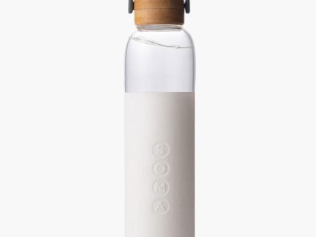 Glass Water Bottle, White, 25 oz, Soma Hot on Sale