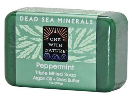 Triple Milled Soap Bar - Peppermint, 7 oz, One with Nature Dead Sea Mineral Soap Cheap