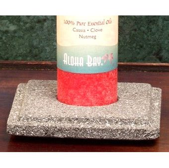 Lava Stone Chakra Pillar Candle Holder, Aloha Bay For Sale