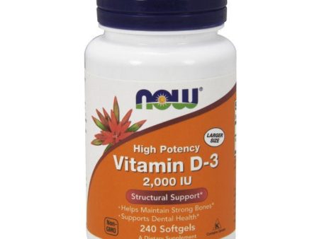 Vitamin D-3 2000 IU, 240 Softgels, NOW Foods Cheap