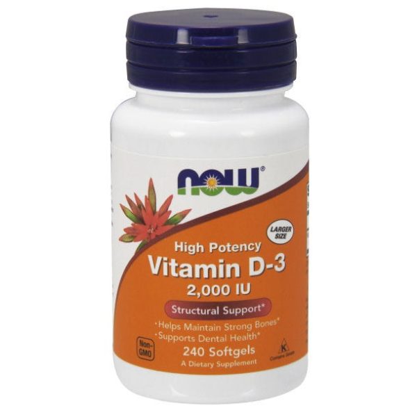 Vitamin D-3 2000 IU, 240 Softgels, NOW Foods Cheap