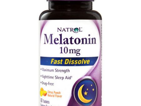 Melatonin 10 mg Fast Dissolve - Citrus Punch, Value Size, 100 Tablets, Natrol Fashion