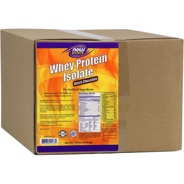 Whey Protein Isolate Chocolate Mega Pack, 10 lb, NOW Foods Online Hot Sale