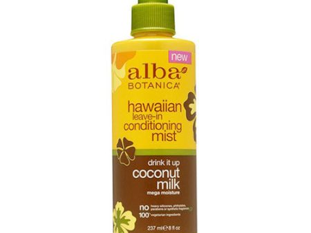 Hawaiian Leave-In Conditioning Mist, Drink It Up Coconut Milk, 8 oz, Alba Botanica Fashion