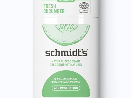 Deodorant Stick, Fresh Cucumber, 2.65 oz, Schmidt s Deodorant Online now