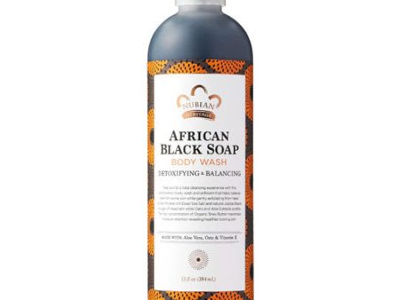 African Black Soap Body Wash, 13 oz, Nubian Heritage Hot on Sale