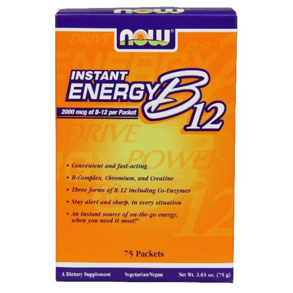 Vitamin B-12 Instant Energy, 75 Packets, NOW Foods Online Sale