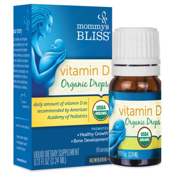 Baby Vitamin D Organic Drops, Newborn+, 0.11 oz, Mommy s Bliss Online now