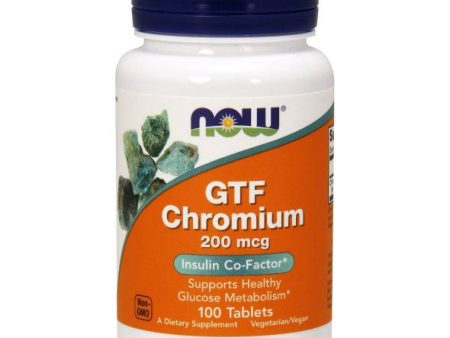 GTF Chromium 200 mcg Yeast Free, 100 Tablets, NOW Foods Online Sale