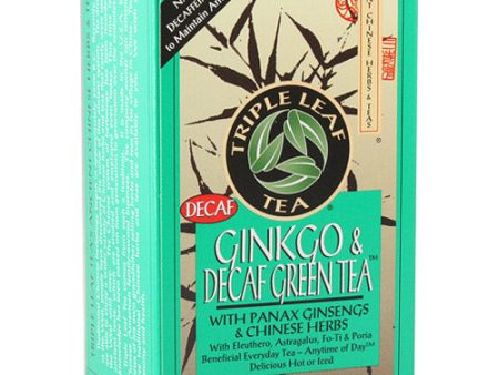 Ginkgo & Decaf Green Tea, 20 Tea Bags, Triple Leaf Tea Discount