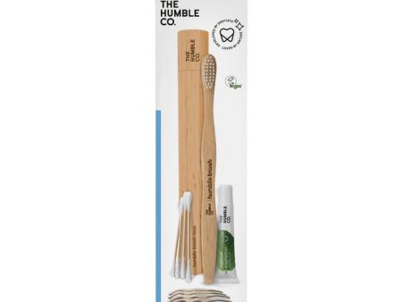 The Humble Kit (Bamboo Toothbrush with Case + Floss Picks + Cotton Swabs + Small Toothpaste), 1 Kit, The Humble Co. Online Hot Sale