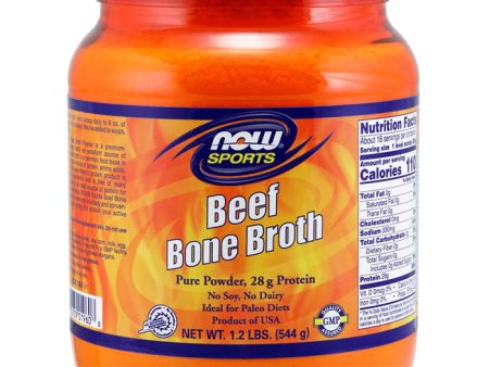 Beef Bone Broth Powder, 1.2 lb, NOW Foods on Sale