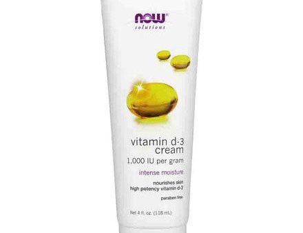 Vitamin D-3 Cream, Moisturizer Nourishes Skin, 4 oz, NOW Foods Online now