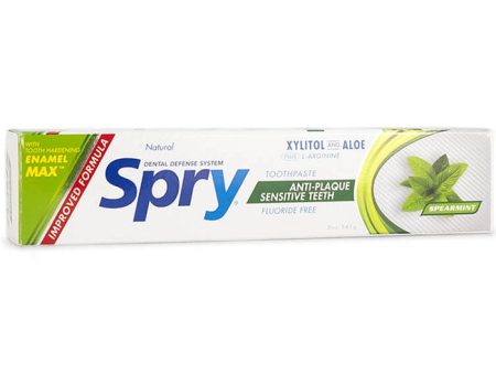 Spry Spearmint Xylitol Toothpaste, Fluoride Free, 5 oz, Xlear For Discount