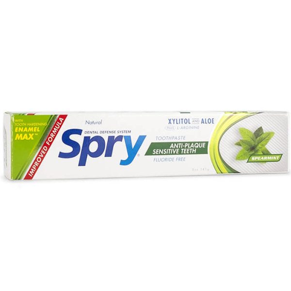 Spry Spearmint Xylitol Toothpaste, Fluoride Free, 5 oz, Xlear For Discount