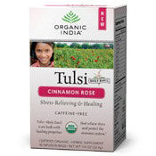 Tulsi Cinnamon Rose Tea, 18 Tea Bags, Organic India Online now