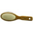 Ambassador Hairbrush, Wooden Handle with Pneumatic Brush, Small Oval Steel Pins 5112, Fuchs Brushes Supply