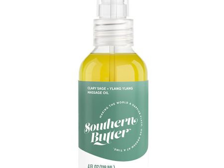 Massage Oil, Clary Sage + Ylang Ylang, 4 oz, Southern Butter Cheap