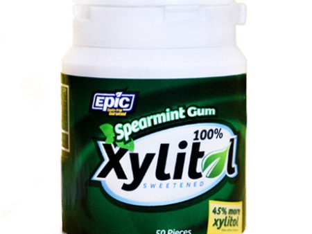 Xylitol Gum, Spearmint, 50 Pieces Bottle, Epic Dental (Epic Xylitol) Supply