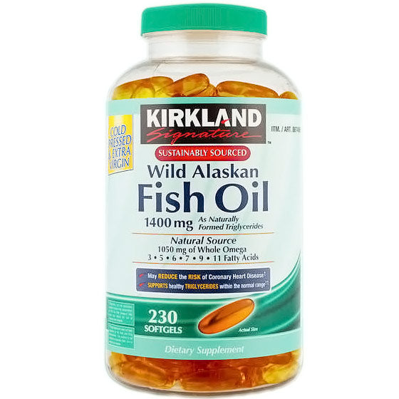 Kirkland Signature Wild Alaskan Fish Oil 1400 mg, 230 Softgels on Sale