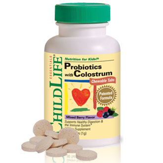 ChildLife Probiotics with Colostrum Chewable Tabs, Mixed Berry, 90 Tablets Online now