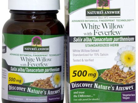 White Willow with Feverfew Extract, 60 Vegetarian Capsules, Nature s Answer For Cheap