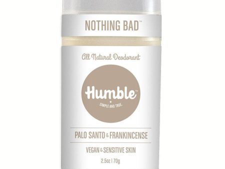 Vegan & Sensitive Skin Formula Natural Deodorant, Palo Santo & Frankincense, 2.5 oz, Humble Brands Online