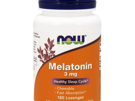 Melatonin 3 mg Chewable, Value Size, 180 Lozenges, NOW Foods For Sale