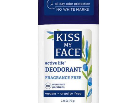 Active Life Stick Deodorant, Fragrance Free, 2.48 oz, Kiss My Face Cheap