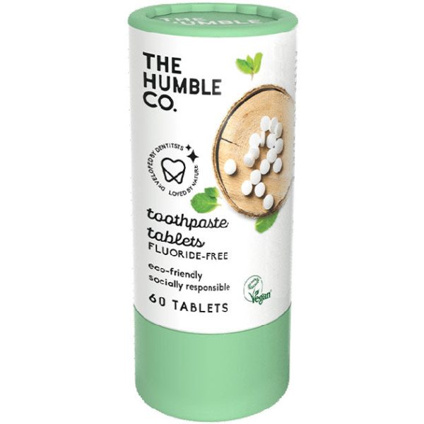 Toothpaste Tablets - Mint, Fluoride-Free, 60 Tablets, The Humble Co. Fashion