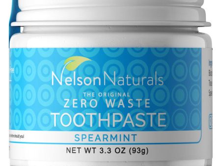 The Original Zero Waste Toothpaste, Spearmint, 3.3 oz (93 g), Nelson Naturals Discount