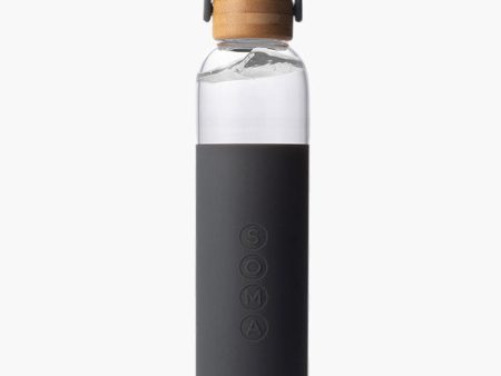 Glass Water Bottle, Gray, 25 oz, Soma Fashion