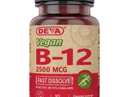 Vegan Vitamin B-12 2500 mcg, Fast Dissolve Lozenges, 90 Tablets, Deva Nutrition Online Hot Sale