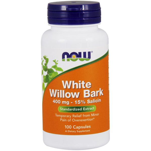 White Willow Bark 400 mg, Standarized Extract, 100 Capsules, NOW Foods Online Sale