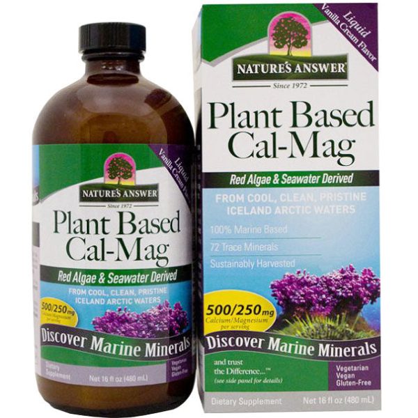 Plant Based Cal-Mag Liquid, Marine Calcium Magnesium, 16 oz, Nature s Answer Supply