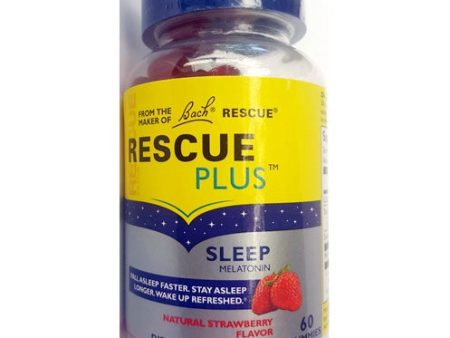 Rescue Plus Sleep Gummy - Natural Strawberry, 60 Gummies, Bach Flower Essences Online now