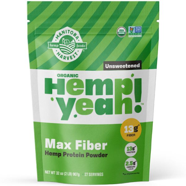 Hemp Yeah! Max Fiber Hemp Protein Powder, Organic, Unsweetened, 32 oz, Manitoba Harvest Hemp Foods Online Sale