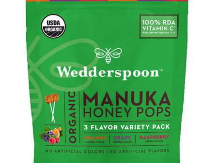 Organic Manuka Honey Pops 3 Flavor Variety Pack (Orange Grape Raspberry), 4.15 oz (118 g), Wedderspoon For Cheap