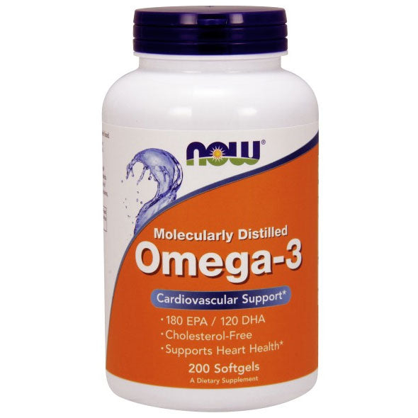 Omega-3 1000mg Fish Oil Concentrate 200 Softgels, NOW Foods For Sale