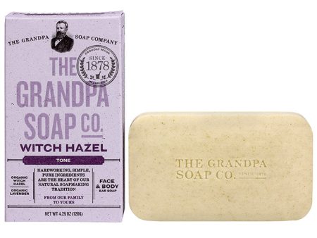 Witch Hazel Bar Soap for Face & Body, 4.25 oz, Grandpa s Brands Sale