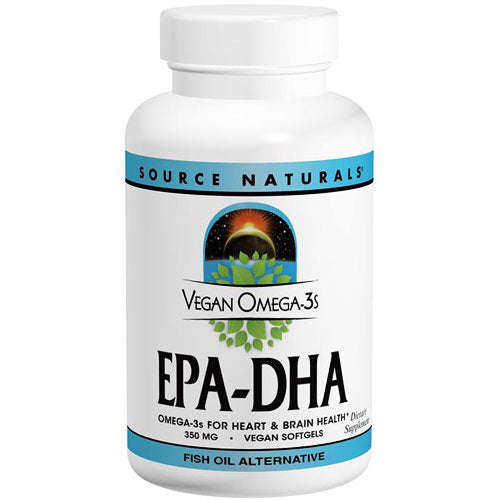 Vegan Omega-3s EPA-DHA, Fish Oil Alternative, 60 Vegetarian Softgels, Source Naturals Supply