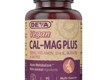 Vegan Cal-Mag Plus (Calcium Magnesium Plus), 90 Tablets, Deva Nutrition For Cheap